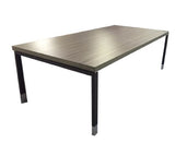 Modern contemporary ELM-GRAY 8 ft by 4ft conference table 2" thick with a steel base