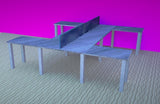 Cluster of L shape benching cubicles  60" by 60"  by dfs designs - Price shown is for all 4.
