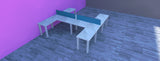 Cluster of L shape benching cubicles  60" by 60"  by dfs designs - Price shown is for all 4.