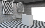 Salon  standing desk with center draw - by DFS Designs