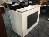 DFS Designs Reception desk shell which fits a 15" monitor - 48" W by 24" D by 44" H White and Slate front