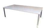 Conference table white with silver legs 2" thick 8' by 4' by dfs designs