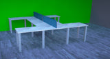 Cluster of L shape benching cubicles  60" by 60"  by dfs designs - Price shown is for all 4.