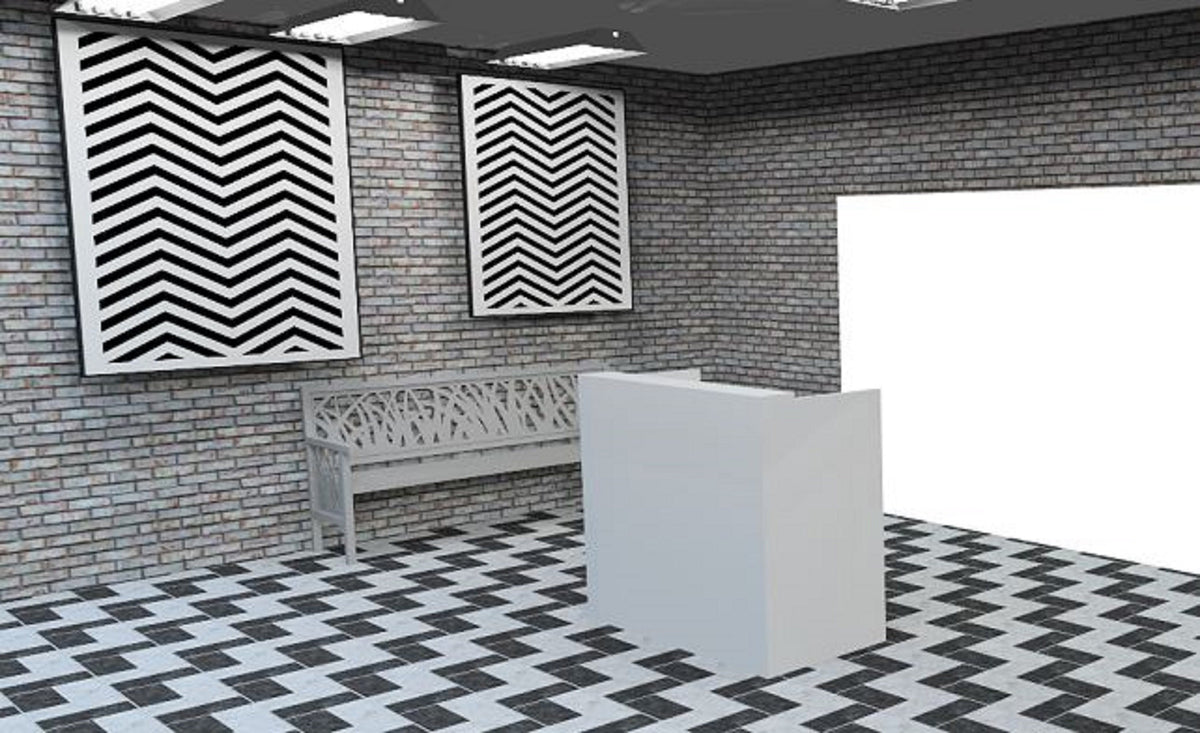 Salon standing desk with center draw - by DFS Designs